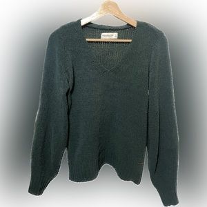 Abercrombie and Fitch Soft A&F Collection Green V-Neck Sweater